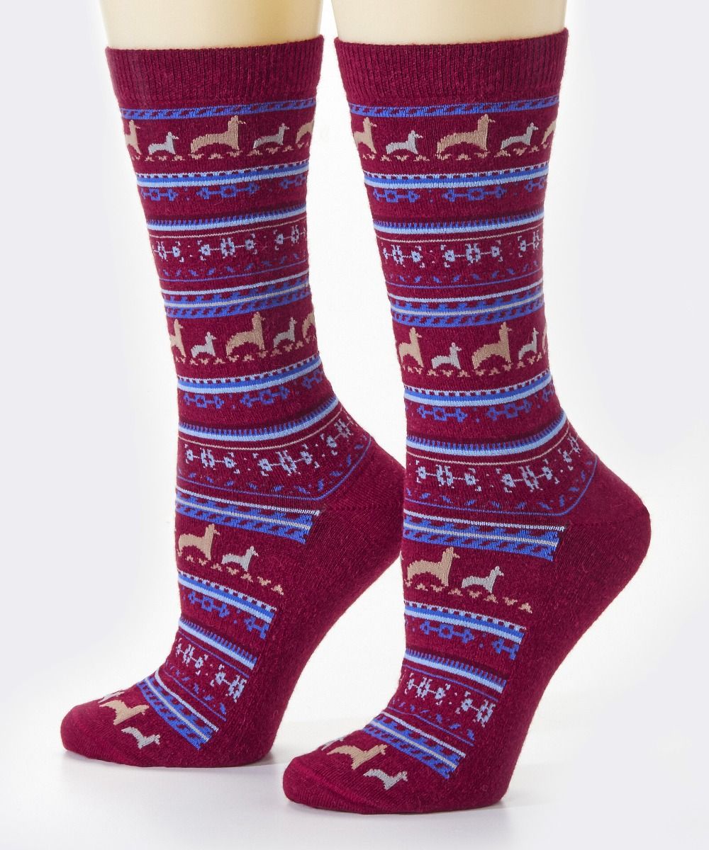 Alpaca Print Crew Sock