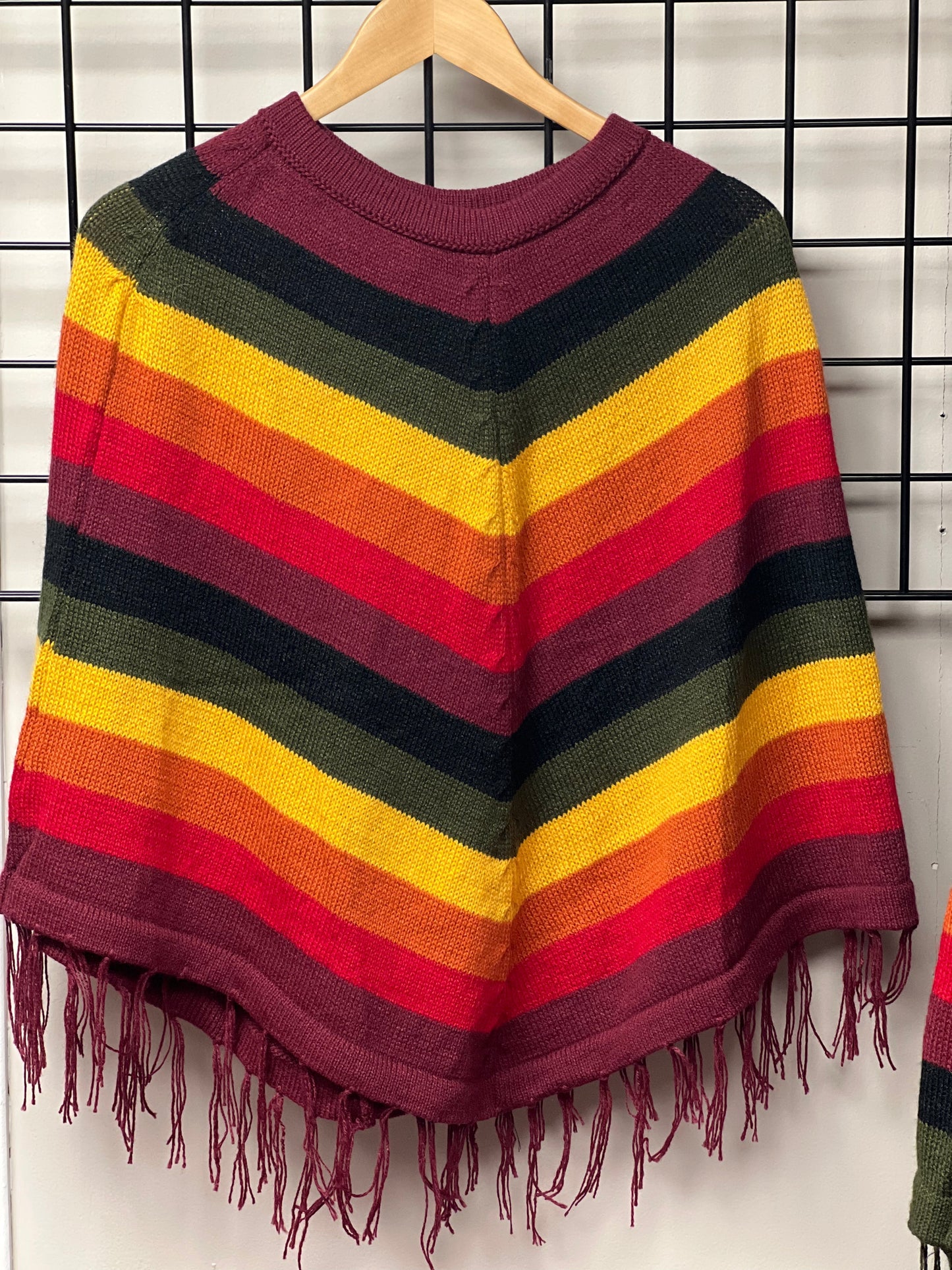 Striped Alpaca Poncho