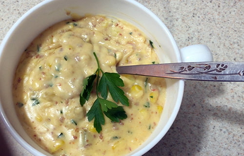 Shrimp Chouriço Corn Chowder