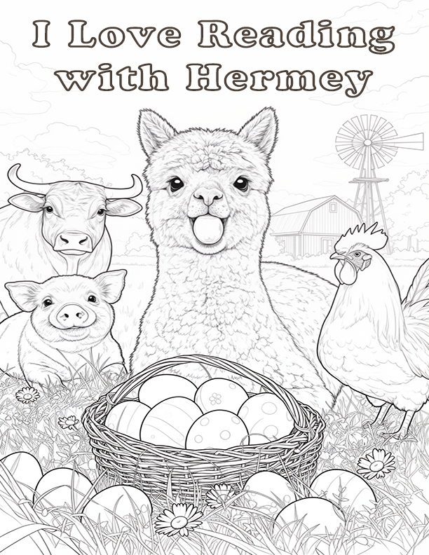 Free Alpaca Coloring Page Printable – I Love Reading with Hermey