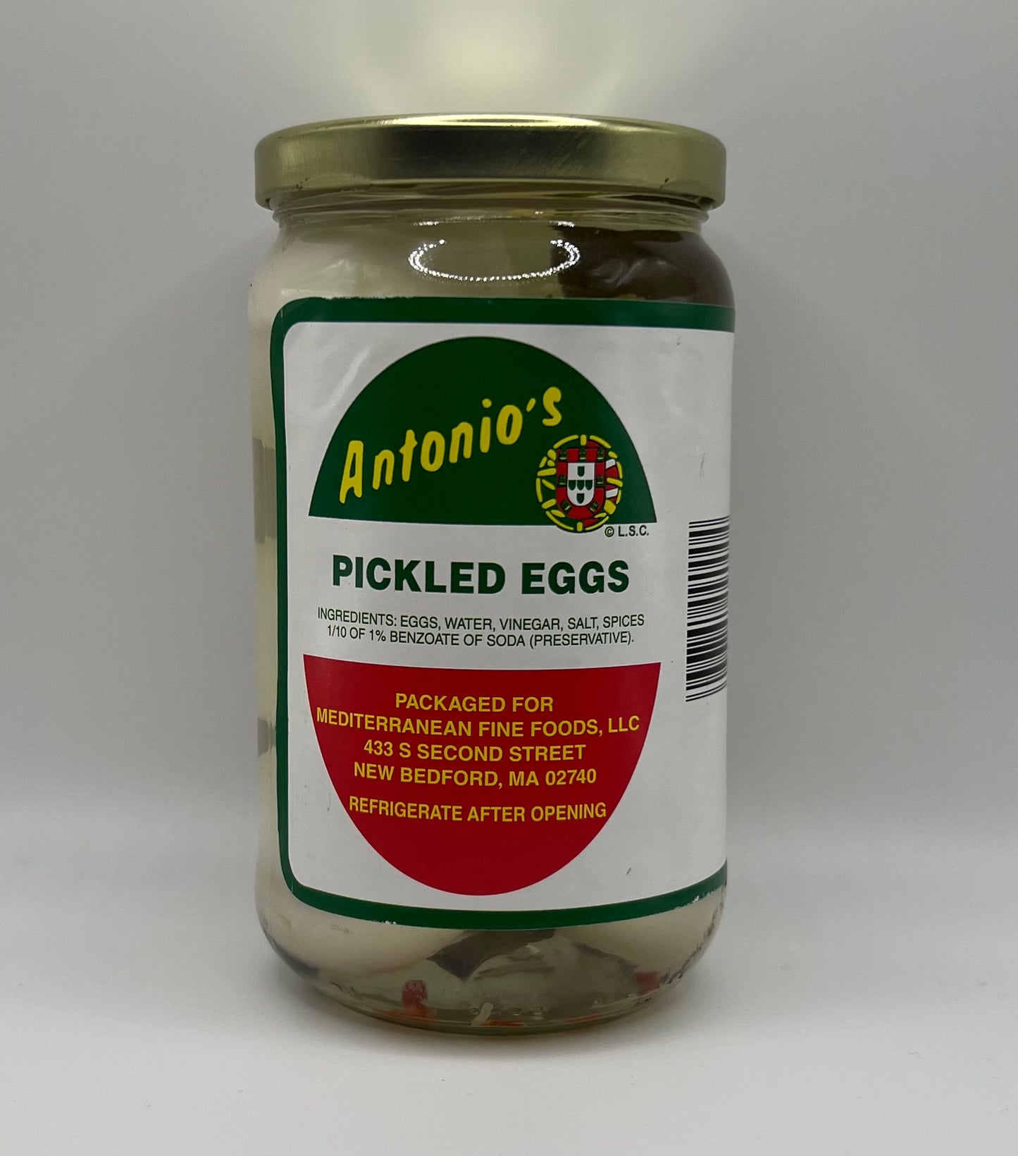 Antonio's Ready To Eat Pickled Eggs Crushed Red Pepper Bay Leaf Flavor 16oz jar