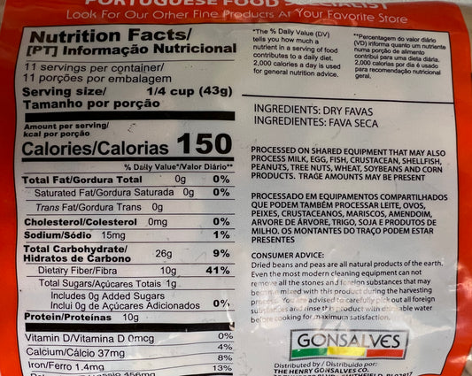 Gonsalves Dried Large Fava Beans