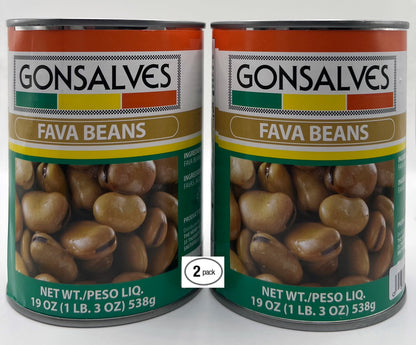 Gonsalves Large Brown Fava Beans – Authentic Portuguese Fava (Broad Beans) in Brine – Two 19oz Cans