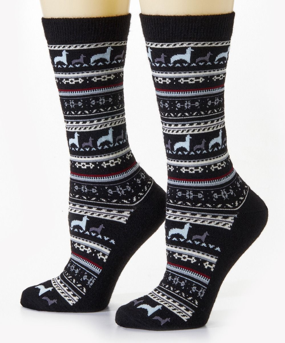 Alpaca Print Crew Sock