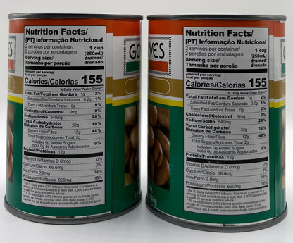 Gonsalves Large Brown Fava Beans – Authentic Portuguese Fava (Broad Beans) in Brine – Two 19oz Cans