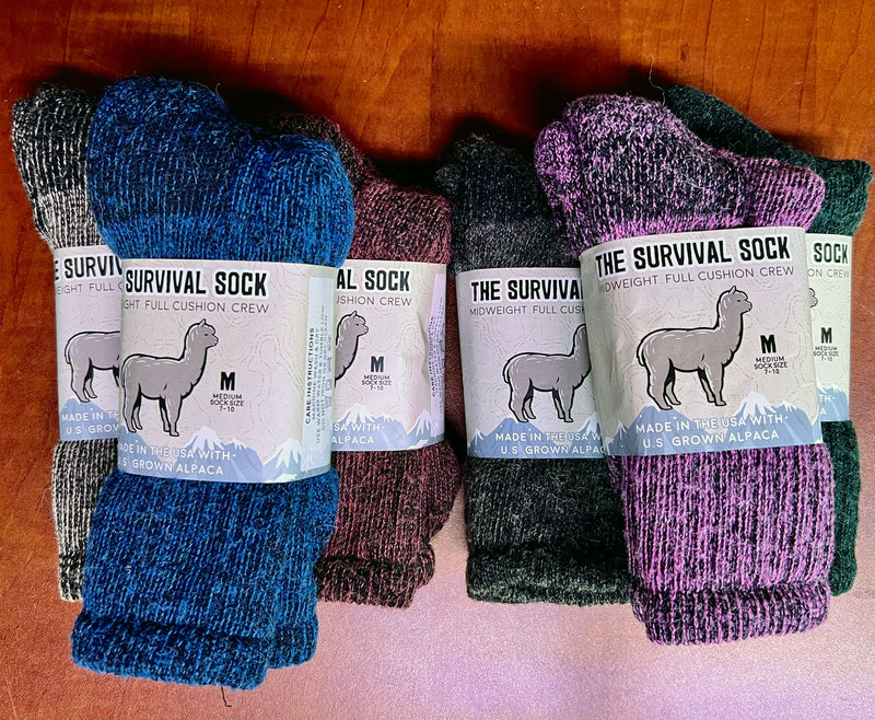 Alpaca Survival Crew Socks for Men and Women