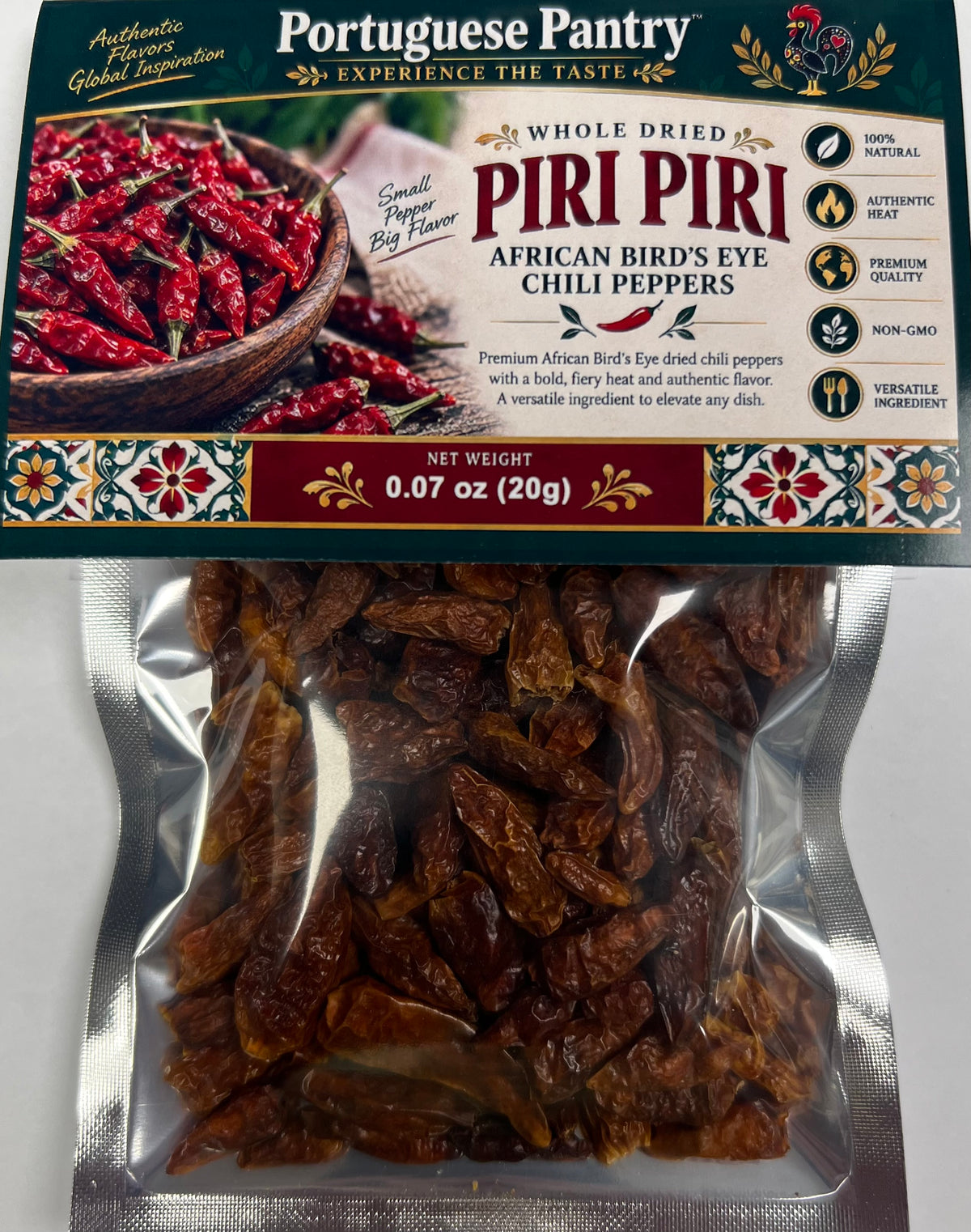 Whole Dried African Bird's Eye Chili Peppers | Authentic Piri Piri Peri Peri